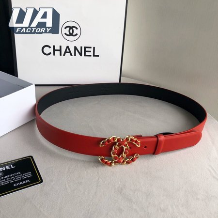 Chanel Red Belt 3.0cm