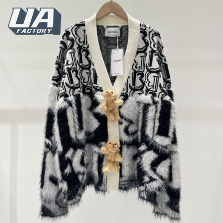 13DE MARZO Jacquard knit Cardigan Sweater