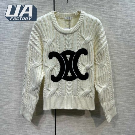 Celine Embroidered Long-Sleeved Sweater