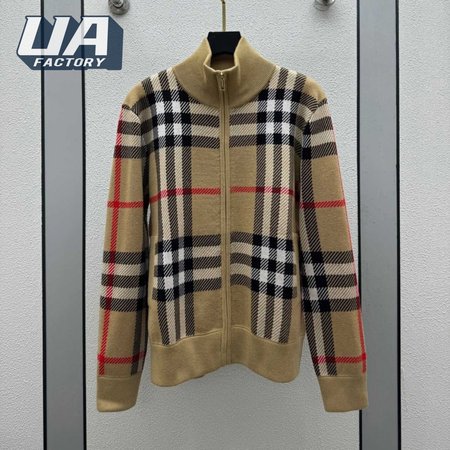 Classic Plaid Turtleneck Cardigan Sweater