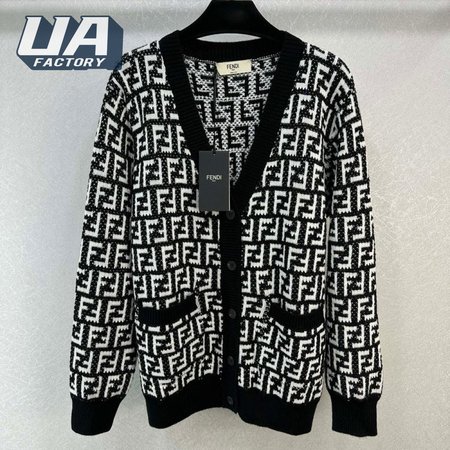 Fendi Knitting Cardigan Sweater Black