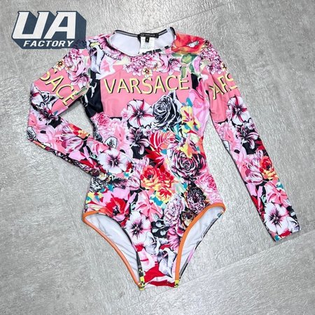 Versace Pink Rose One-Piece Swimsuit