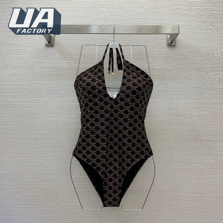 Celine Halter One-Piece Swimsuit