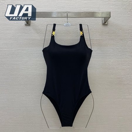 Versace Black U-Neck One-Piece Swimsuit