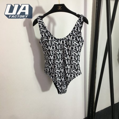 Versace Monogram-Printed Backless One-Piece Swimsuit