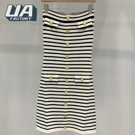 Celine Mariniere Mini Dress In Wool Cream / Black