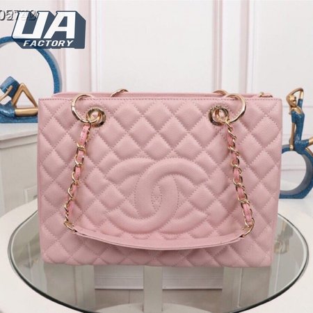 Chanel Pink Quilted Caviar Timeless CC Tote Bag