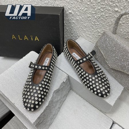 Alaia Ballerinas In Strass Lambskin