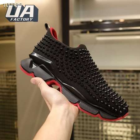 Christian Louboutin Spike Sock Black Red Sneaker