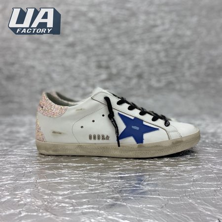 Golden Goose Super-Star White Black Cream Glitter for Women