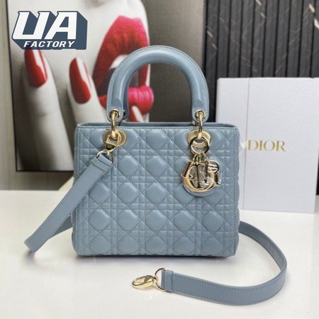 Medium Lady Dior Bag Horizon Blue Cannage Lambskin