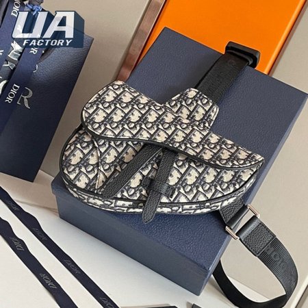 Dior Saddle Belt Bag Oblique Jacquard Beige/Black