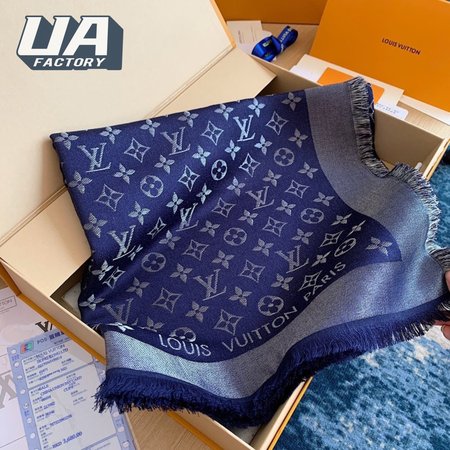 monogram shine silk scarf