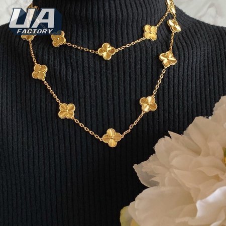 Van Cleef & Arpels Vintage 18K Yellow Gold Alhambra Necklace