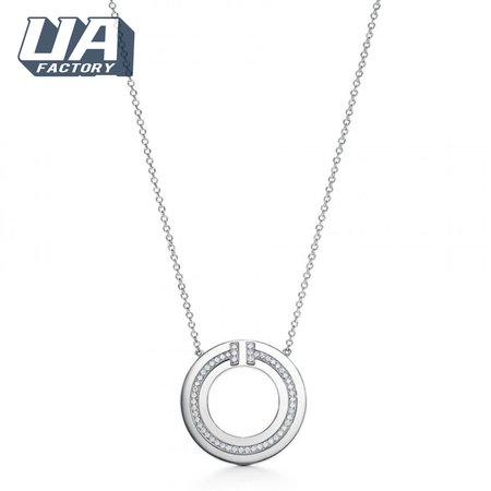 Tiffany T Diamond Circle Pendant in 18k Rose Gold