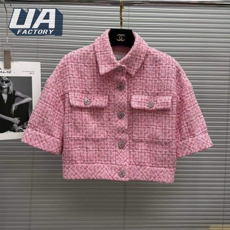 Chanel Short Casual Style Tweed Blended Fabrics Street Style Cotton