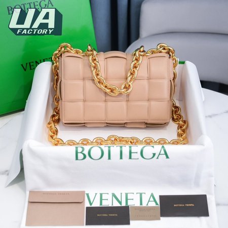 Bottega Veneta Almond Maxi Intrecciato Leather Chain Cassette Bag