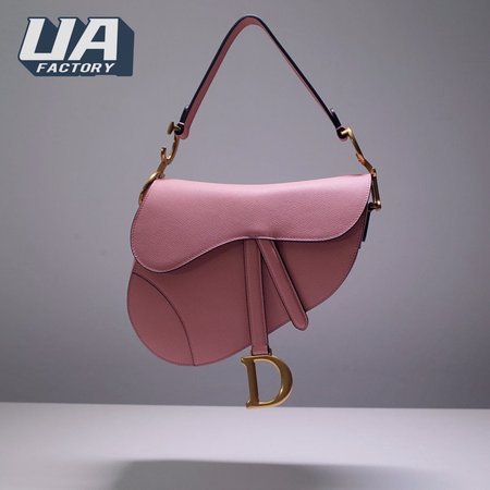 Dior Saddle Bag With Strap Blush Grained Calfskin