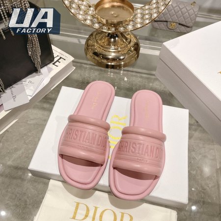 Dior Slide Pink Embossed Lambskin