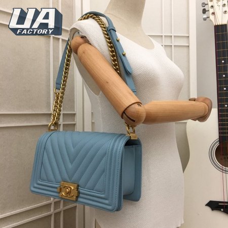 Chanel Boy Flap Bag Chevron Lambskin Old Medium