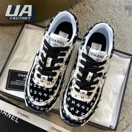 Chanel Suede Trainer Printed CC Sneaker