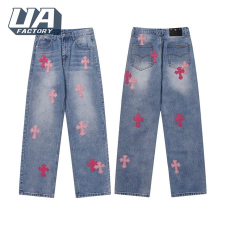 Chrome Hearts Levi's Pink Cross Patch Jeans