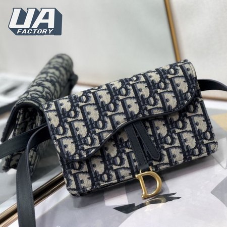 Dior Saddle Belt Pouch Blue Dior Oblique Jacquard