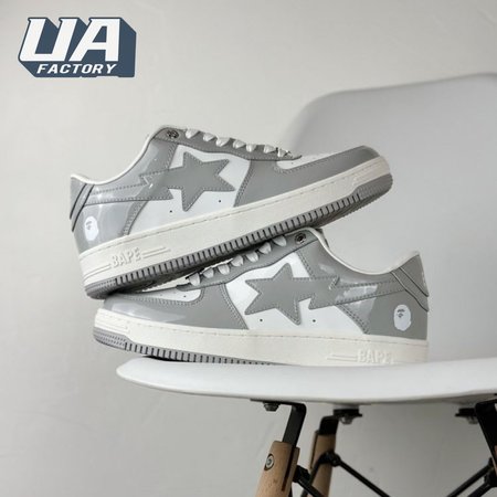 A Bathing Ape Bape Sta Patent Leather White Grey (2023)