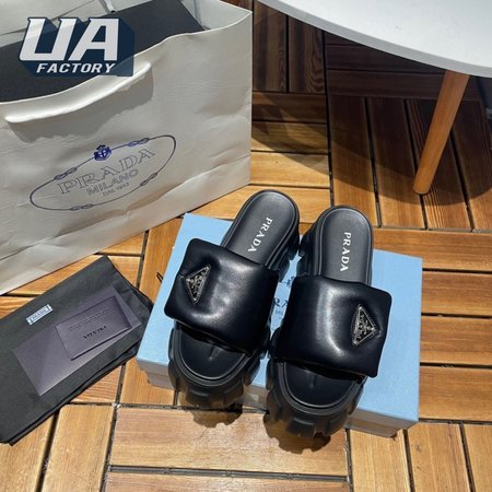 Prada Open Toe Platform Round Toe Rubber Sole