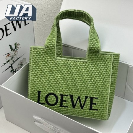 Small LOEWE Font Tote in Raffia
