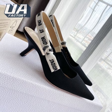 Dior J'adior Slingback Pumps In Black Technical Fabric