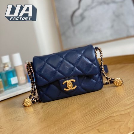 Chanel 22A Mini Flap Bag Navy Blue