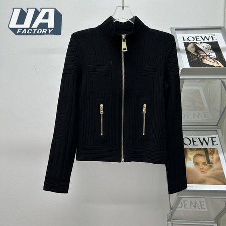 Balmain Black Zip Cardigan