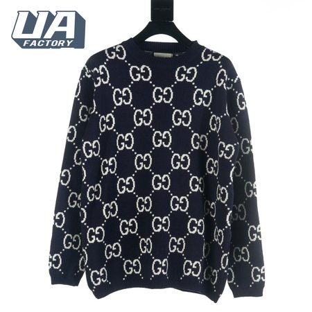 Gucci GG All Over Crewneck Sweater Navy