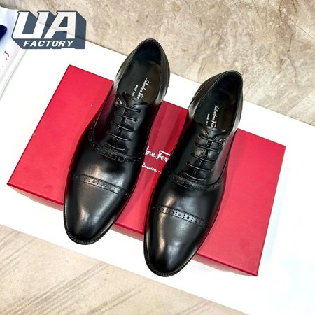 Salvatore Ferragamo Boston Black Cap Toe Loafers