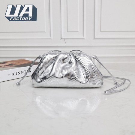 Bottega Veneta Mini Pouch Silver