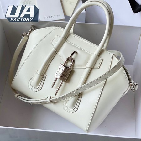 Givenchy Mini Antigona Lock Bag In Box Leather Ivory
