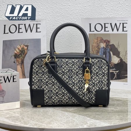 Loewe Amazona 23 In Anagram Jacquard And Calfskin Navy/Black