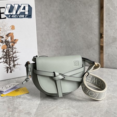 Loewe Mini Gate Bag In Soft Calfskin And Jacquard