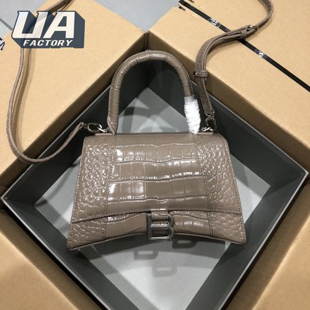 Balenciaga Hourglass Small Handbag Crocodile Embossed
