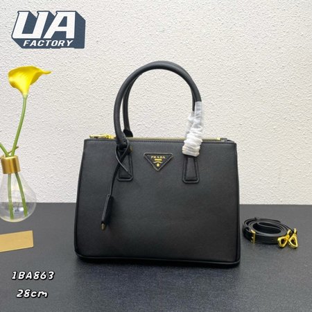 Prada Galleria Saffiano Leather Bag Medium Black 1BA863