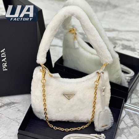 Prada Shearling Mini-Bag White 1BC204