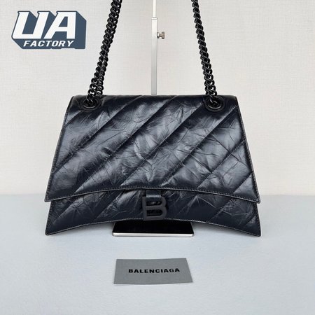 Balenciaga Crush Large Chain Bag Quilted In Black