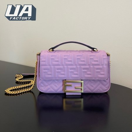 Fendi Baguette Chain Midi Lilac Nappa Leather Bag Purple 8BR793AH9CF1HO5