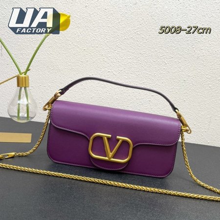 Valentino Loco Calfskin Shoulder Bag Prune WB0K30ZXL_ZA2