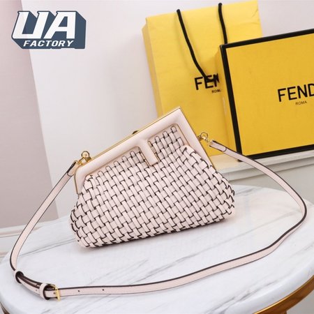 Fendi First Small Pink Braided Leather Bag