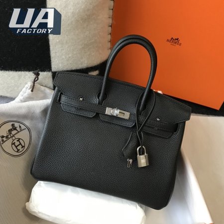 Hermes Birkin 25 Vert Fonce Togo Palladium Hardware Black