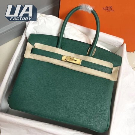 Hermes Birkin 30 Etoupe Togo Birkin Gold Taupe Bag Green