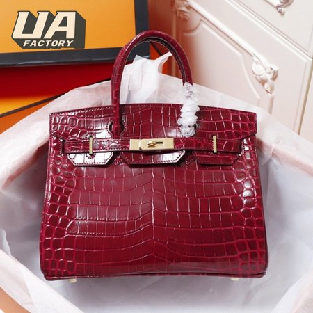 Hermes Birkin 35 Braise Porosus Crocodile With Gold Hardware
