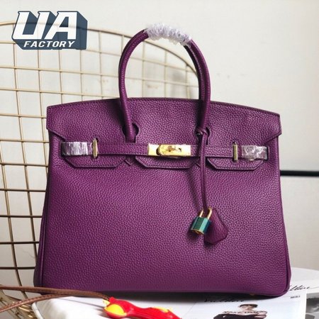 Hermes Birkin HAC Togo 30 Noir Purple